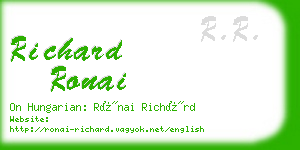 richard ronai business card