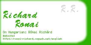 richard ronai business card